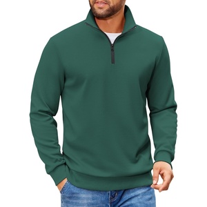 COOFANDY Mens Quarter Zip Pullover Sweatshirt Casual Mock Neck Sweater 2026(Light Green)