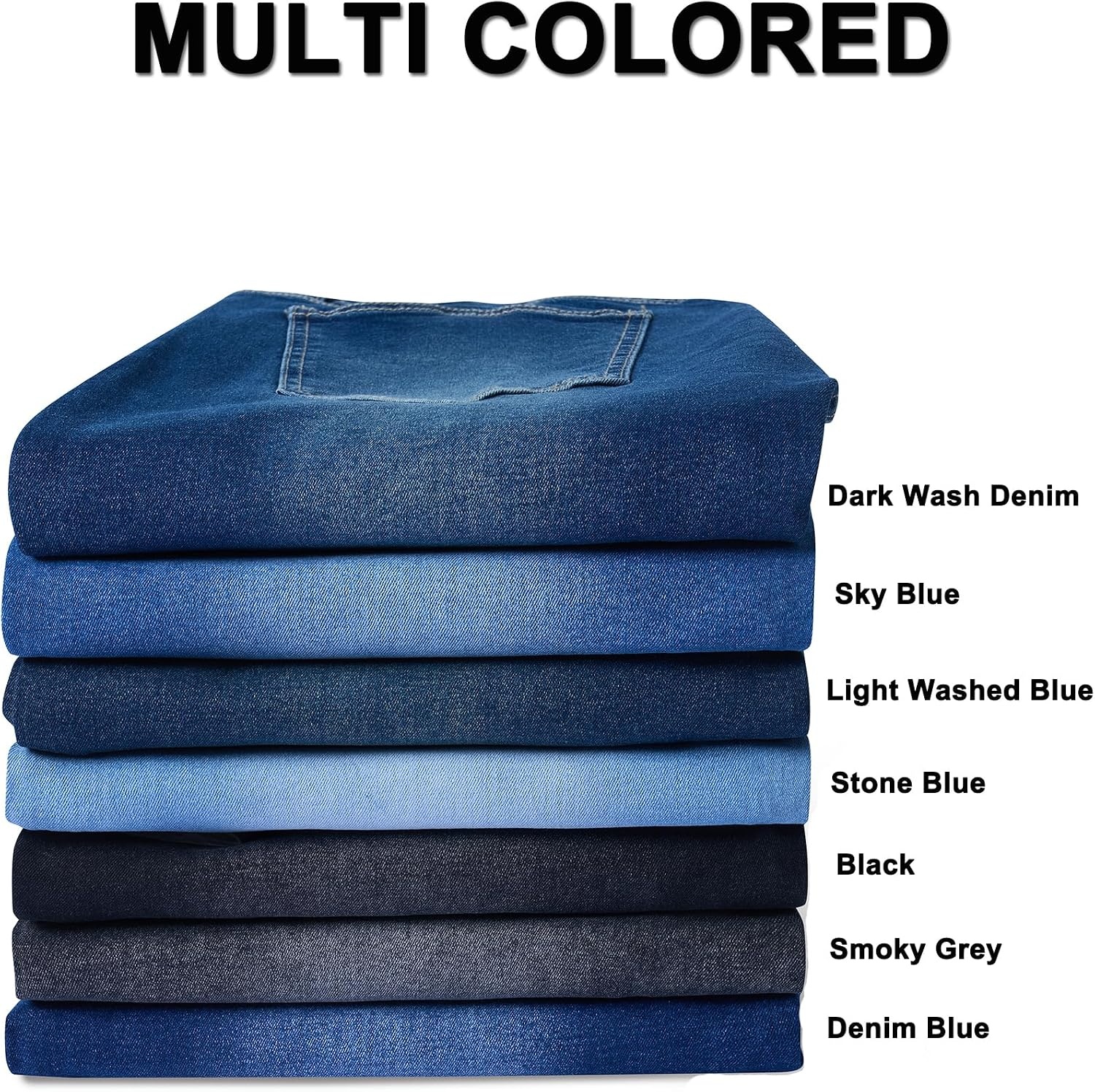 image:imageCOOFANDY Mens Baggy Jeans Wide Leg Stretch Denim Casual PantsStone Blue