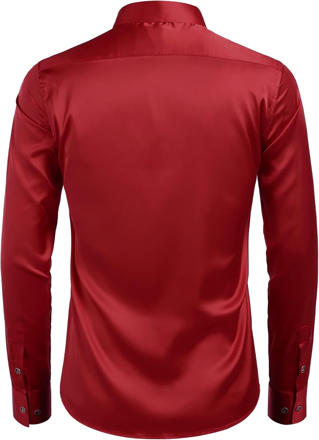 image:imageCOOFANDY Mens Stain Dress Shirts Jacquard Long Sleeve Floral Button Up Shirts Party Prom Wedding ShirtPwine Red