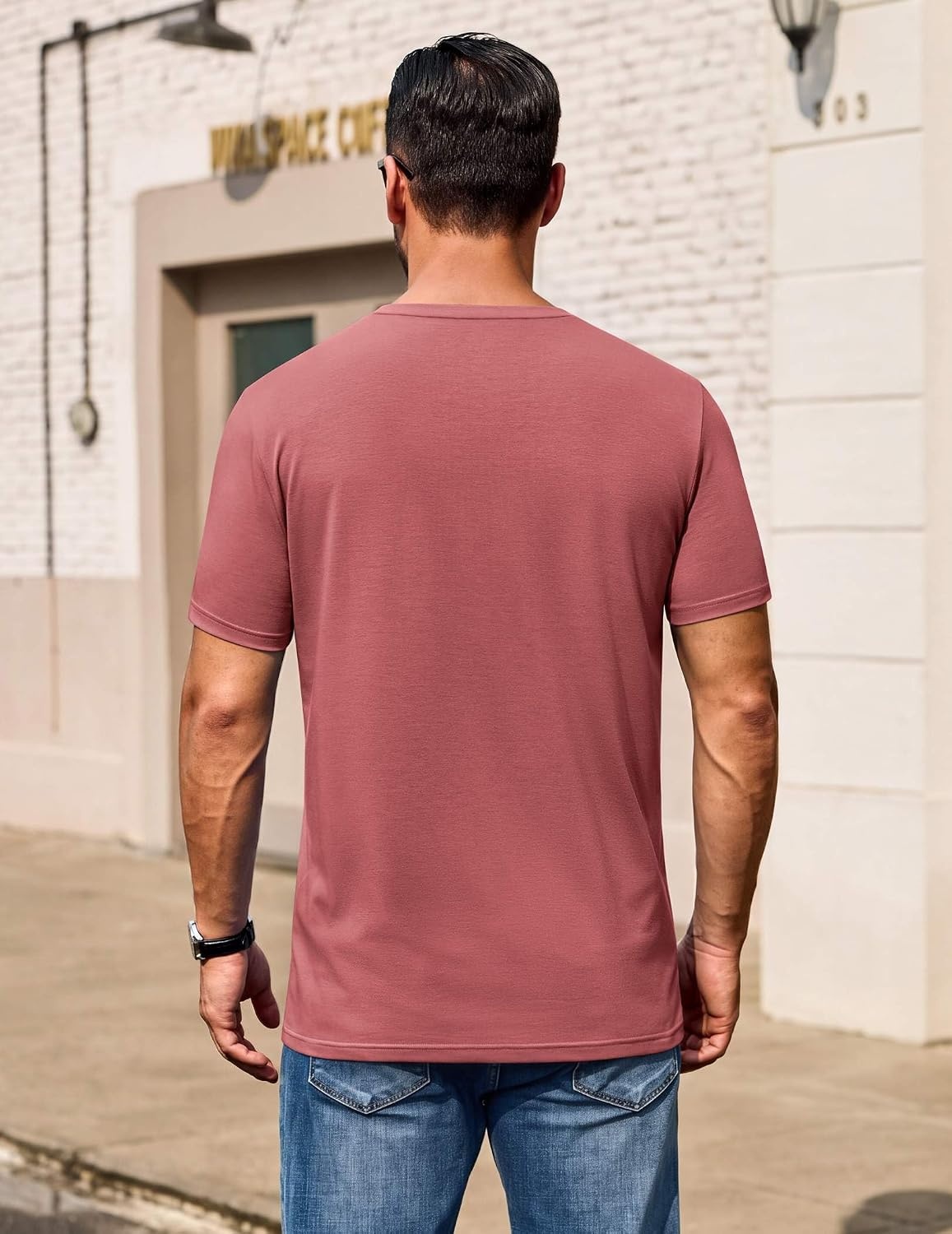 image:imageCOOFANDY Mens T Shirt Short Sleeve Casual Crew Neck Basic Tee ShirtsDusky Purple