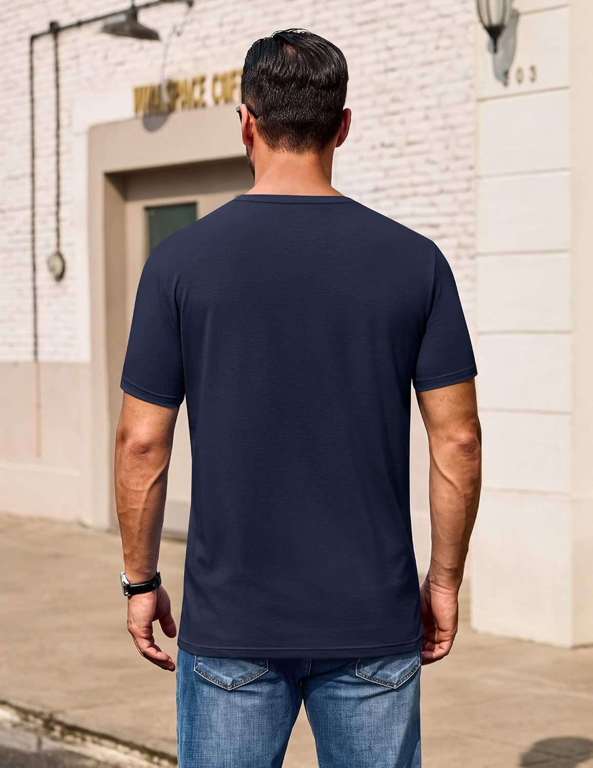 image:imageCOOFANDY Mens T Shirt Short Sleeve Casual Crew Neck Basic Tee ShirtsNavy Blue