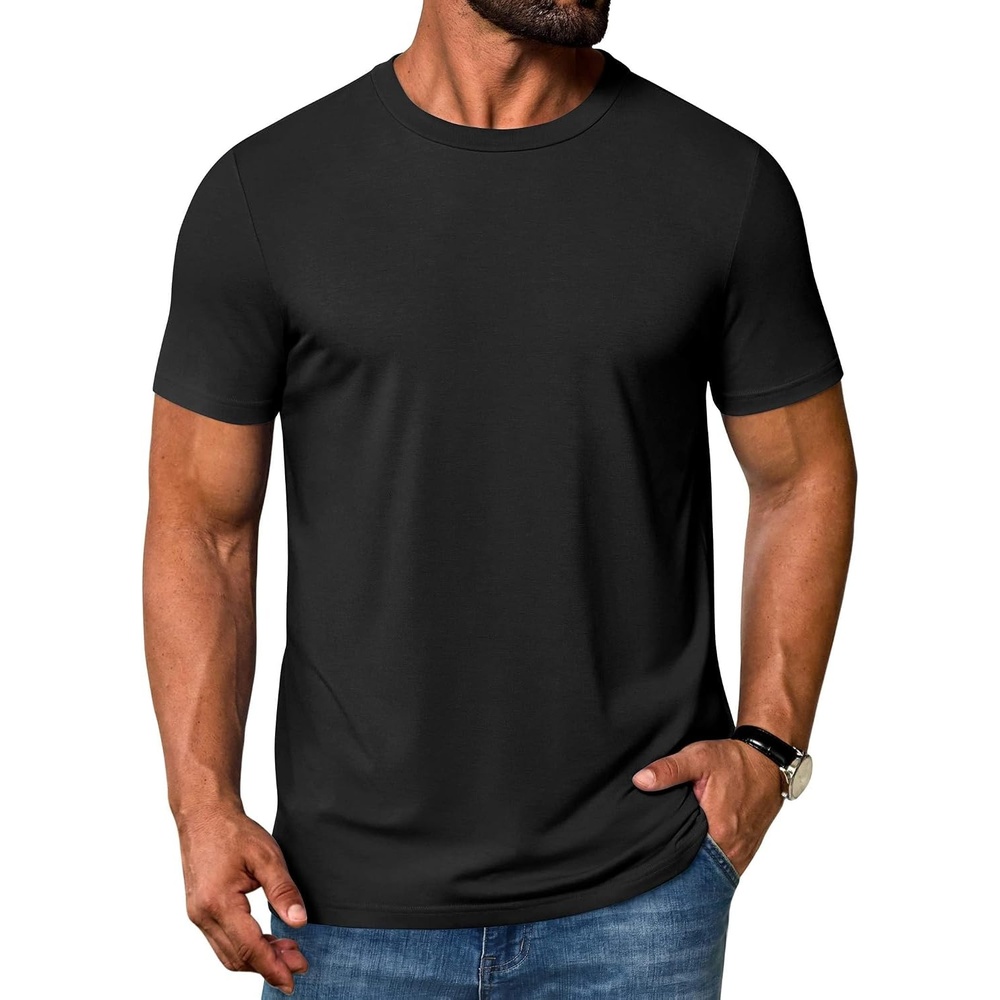 image:imageCOOFANDY Mens T Shirt Short Sleeve Casual Crew Neck Basic Tee ShirtsBlack