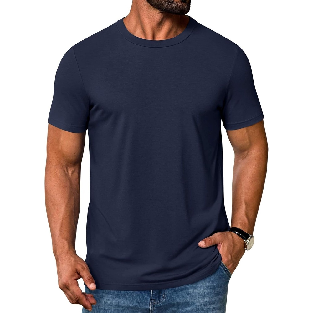 image:imageCOOFANDY Mens T Shirt Short Sleeve Casual Crew Neck Basic Tee ShirtsNavy Blue