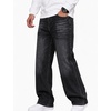 COOFANDY Mens Baggy Jeans Wide Leg Stretch Denim Casual Pants(Black)