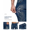 COOFANDY Mens Baggy Jeans Wide Leg Stretch Denim Casual Pants(Dark Wash Denim)