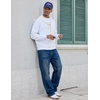 COOFANDY Mens Baggy Jeans Wide Leg Stretch Denim Casual Pants(Dark Wash Denim)