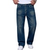 COOFANDY Mens Baggy Jeans Wide Leg Stretch Denim Casual Pants(Dark Wash Denim)