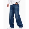 COOFANDY Mens Baggy Jeans Wide Leg Stretch Denim Casual Pants(Light Washed Blue)