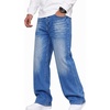 COOFANDY Mens Baggy Jeans Wide Leg Stretch Denim Casual Pants(Sky Blue)