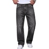 COOFANDY Mens Baggy Jeans Wide Leg Stretch Denim Casual Pants(Smoky Grey)