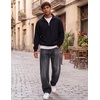 COOFANDY Mens Baggy Jeans Wide Leg Stretch Denim Casual Pants(Smoky Grey)