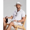 COOFANDY Mens Casual Button Down Shirt Short Sleeve Summer Beach Shirts(Solid White)