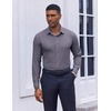 COOFANDY Men’s Dress Shirts Long Sleeve Casual Button Down Shirt Solid Regular Fit Formal Business Shirts(Dark Deep Grey)