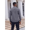 COOFANDY Men’s Dress Shirts Long Sleeve Casual Button Down Shirt Solid Regular Fit Formal Business Shirts(Dark Deep Grey)