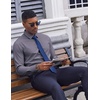 COOFANDY Men’s Dress Shirts Long Sleeve Casual Button Down Shirt Solid Regular Fit Formal Business Shirts(Dark Deep Grey)