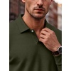 COOFANDY Men’s Knit Polo Shirts Casual Long Sleeve Polo Sweater Golf Shirts(Army Green)
