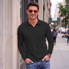 COOFANDY Men’s Knit Polo Shirts Casual Long Sleeve Polo Sweater Golf Shirts(Black)