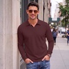 COOFANDY Men’s Knit Polo Shirts Casual Long Sleeve Polo Sweater Golf Shirts(Wine Red)