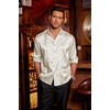 COOFANDY Men’s Stain Dress Shirts Jacquard Long Sleeve Floral Button Up Shirts Party Prom Wedding Shirt(Beige)
