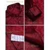 COOFANDY Men’s Stain Dress Shirts Jacquard Long Sleeve Floral Button Up Shirts Party Prom Wedding Shirt(Burgundy)