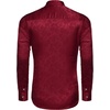 COOFANDY Men’s Stain Dress Shirts Jacquard Long Sleeve Floral Button Up Shirts Party Prom Wedding Shirt(Burgundy)