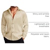 COOFANDY Men’s Stain Dress Shirts Jacquard Long Sleeve Floral Button Up Shirts Party Prom Wedding Shirt(Cream Rose)