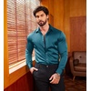 COOFANDY Men’s Stain Dress Shirts Jacquard Long Sleeve Floral Button Up Shirts Party Prom Wedding Shirt(Dark Blue)