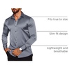 COOFANDY Men’s Stain Dress Shirts Jacquard Long Sleeve Floral Button Up Shirts Party Prom Wedding Shirt(Grey)