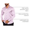 COOFANDY Men’s Stain Dress Shirts Jacquard Long Sleeve Floral Button Up Shirts Party Prom Wedding Shirt(Lavender)