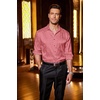 COOFANDY Men’s Stain Dress Shirts Jacquard Long Sleeve Floral Button Up Shirts Party Prom Wedding Shirt(Misty Rose)