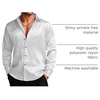 COOFANDY Men’s Stain Dress Shirts Jacquard Long Sleeve Floral Button Up Shirts Party Prom Wedding Shirt(Pear White)