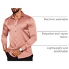 COOFANDY Men’s Stain Dress Shirts Jacquard Long Sleeve Floral Button Up Shirts Party Prom Wedding Shirt(Pink)