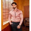 COOFANDY Men’s Stain Dress Shirts Jacquard Long Sleeve Floral Button Up Shirts Party Prom Wedding Shirt(Pink)