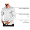 COOFANDY Men’s Stain Dress Shirts Jacquard Long Sleeve Floral Button Up Shirts Party Prom Wedding Shirt(P-white)