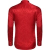 COOFANDY Men’s Stain Dress Shirts Jacquard Long Sleeve Floral Button Up Shirts Party Prom Wedding Shirt(Red)
