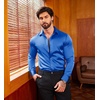 COOFANDY Men’s Stain Dress Shirts Jacquard Long Sleeve Floral Button Up Shirts Party Prom Wedding Shirt(Sapphire)