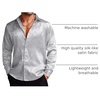 COOFANDY Men’s Stain Dress Shirts Jacquard Long Sleeve Floral Button Up Shirts Party Prom Wedding Shirt(Silver Gray)