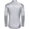 COOFANDY Men’s Stain Dress Shirts Jacquard Long Sleeve Floral Button Up Shirts Party Prom Wedding Shirt(Silver Gray)