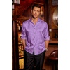 COOFANDY Men’s Stain Dress Shirts Jacquard Long Sleeve Floral Button Up Shirts Party Prom Wedding Shirt(Violet)