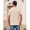 COOFANDY Men’s T Shirt Short Sleeve Casual Crew Neck Basic Tee Shirts(Beige)