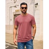 COOFANDY Men’s T Shirt Short Sleeve Casual Crew Neck Basic Tee Shirts(Dusky Purple)