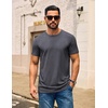 COOFANDY Men’s T Shirt Short Sleeve Casual Crew Neck Basic Tee Shirts(Gray)
