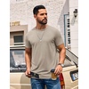 COOFANDY Men’s T Shirt Short Sleeve Casual Crew Neck Basic Tee Shirts(Khaki)