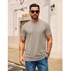 COOFANDY Men’s T Shirt Short Sleeve Casual Crew Neck Basic Tee Shirts(Khaki)