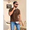 COOFANDY Men’s T Shirt Short Sleeve Casual Crew Neck Basic Tee Shirts(Light Brown)