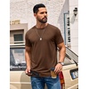 COOFANDY Men’s T Shirt Short Sleeve Casual Crew Neck Basic Tee Shirts(Light Brown)
