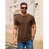 COOFANDY Men’s T Shirt Short Sleeve Casual Crew Neck Basic Tee Shirts(Light Brown)