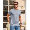 COOFANDY Men’s T Shirt Short Sleeve Casual Crew Neck Basic Tee Shirts(Light Gray)