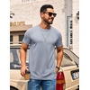 COOFANDY Men’s T Shirt Short Sleeve Casual Crew Neck Basic Tee Shirts(Light Gray)