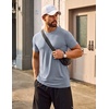 COOFANDY Men’s T Shirt Short Sleeve Casual Crew Neck Basic Tee Shirts(Light Gray)